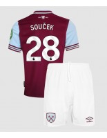 West Ham United Tomas Soucek #28 Hjemmedraktsett Barn 2024-25 Korte ermer (+ bukser)